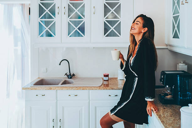 istock Morning coffee relaxation in a bright kitchen 2219677945