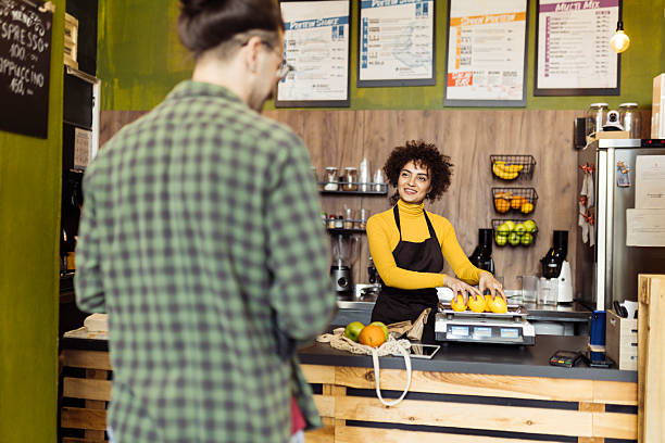 istock Man shopping grocery in the small store 2219684571