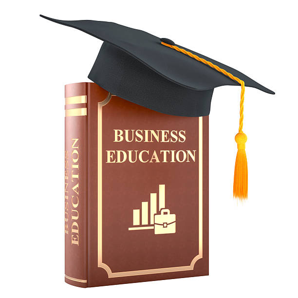 istock Business education book with graduation cap,  3D rendering 2219685523