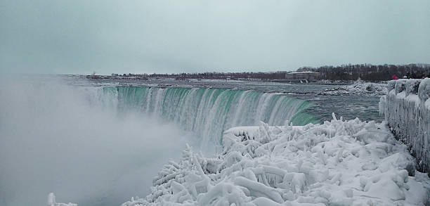 istock Niagra Fallswater fall during winter. Snow, ice and mist. Blue skies. 2219687104