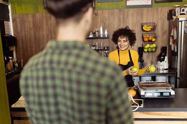 istock Man shopping grocery in the small store 2219687128