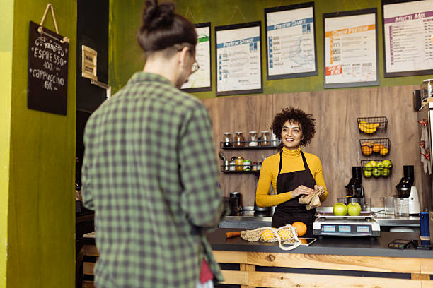 istock Man shopping grocery in the small store 2219687263