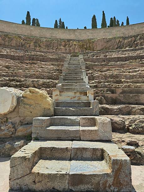 istock Stone steps in a roman amphitheater 2219691659