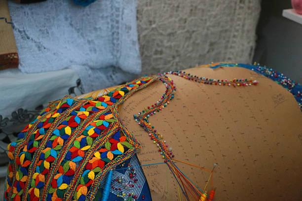 istock Bobbin (Bilro) lace production. Elderly woman's hands weaving exquisite lace. Traditional craftsmanship from Ceará. Bobbin lace in progress, an amazing textile art. Aquiraz, Ceará 2219704460