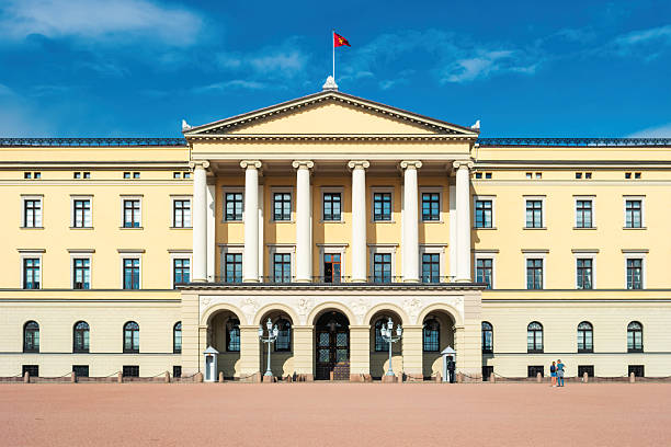 Aerial view of The University of Oslo is the oldest and largest university in Norway, The University of Oslo (Universitetsplassen), University of Oslo Faculty of Law facade Central Oslo Norway Scandinavia