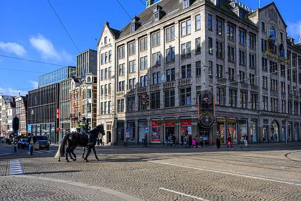 Amsterdam, the Netherlands - Mar 29, 2025: Street views at Amsterdam in early spring