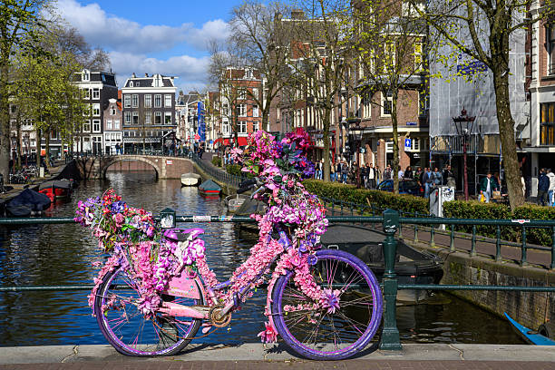 Amsterdam, the Netherlands - Mar 29, 2025: Canals and streets in downtown of Amsterdam