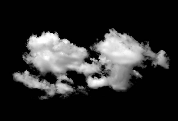 istock clouds isolated on a black background. Abstract cloud, dark grey storm condensation. 2219720559