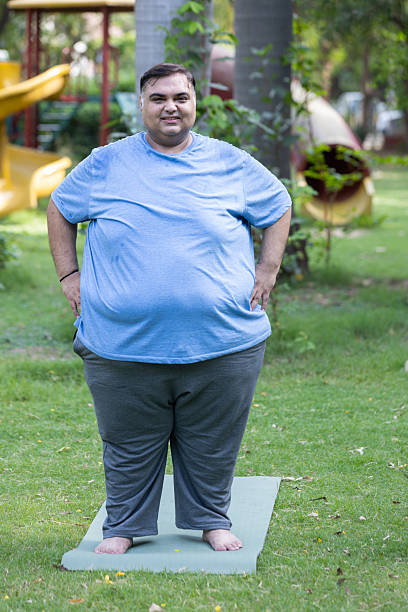 istock Overweight indian man standing in summer park. Smiling Plus size guy looking camera. Obesity concept. 2219724239