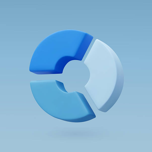 3D Vector Pie Chart Icon for Business Strategy 3D vector illustration of a segmented blue pie chart, representing business strategy, data analysis, performance metrics, and market segmentation. medical chart stock illustrations