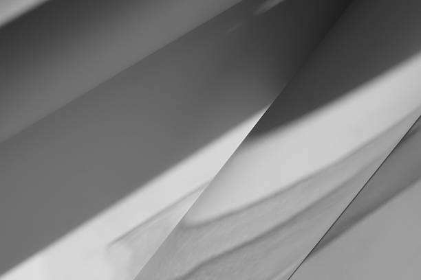 istock Abstract geometric sunlight shadows background  texture, wallpaper grey, black and white colors. copy space. 2219728129