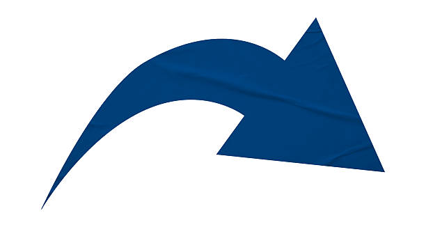 Blue Label And Cursor Arrow. 3D Template Concept.