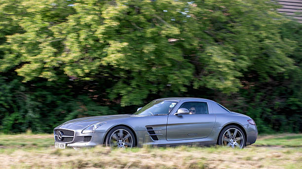 Milton Keynes,Bucks,UK - June 11th 2025: 2010 Mercedes Benz sls amg car on a British road