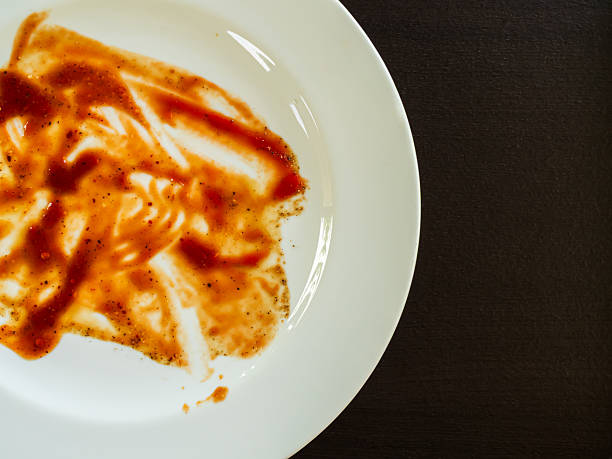 istock Dirty plate close up and top view 2219737743