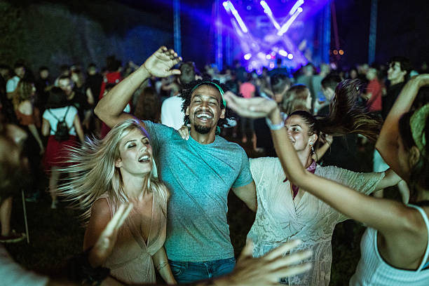 istock Dancing on music festival at night! 2219742375