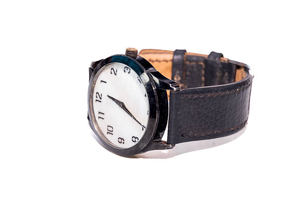 istock Black wristwatch isolated on a white background 2219752563