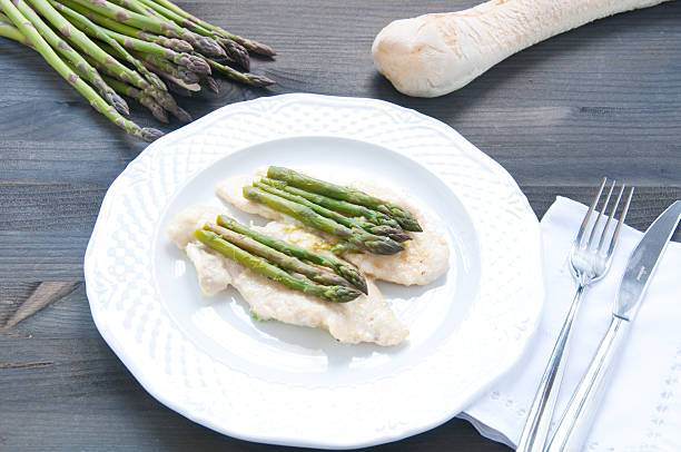 istock Veal cutlets cooked in butter with asparagus 2219753230