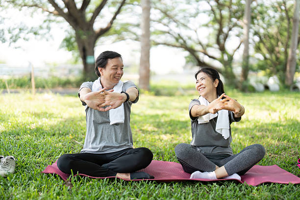 istock Couple sharing joyful moments during yoga practice 2219759623