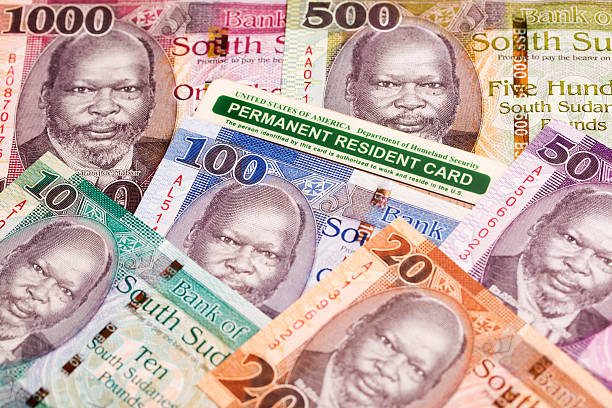 istock American Permanent Resident Card on South Sudanese Pound 2219764592