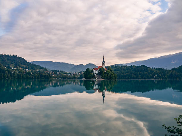 istock Lake Bled, Slovenia. Church on Bled Island 2219765368