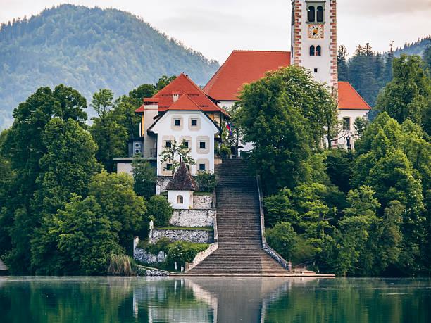 istock Lake Bled, Slovenia. Church on Bled Island 2219765539