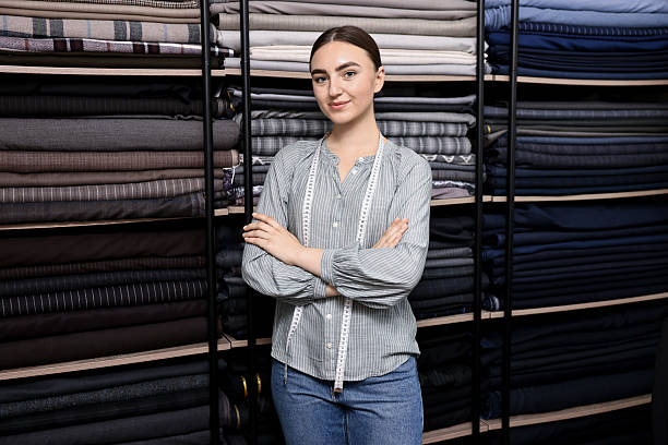 Atelier. Young woman working in professional workshop