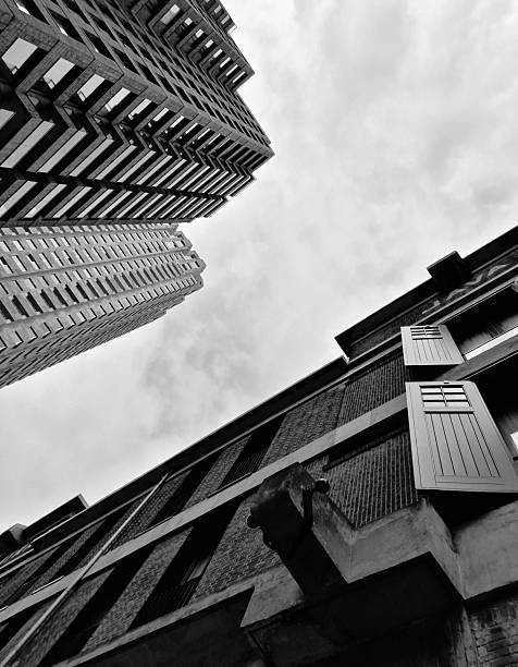istock Black and white image of modern architecture in Rotterdam, the Netherlands 2219784435