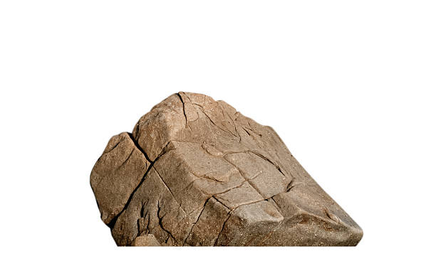 istock Rock stones isolated on white background,Brown Rock Cliff with rough texture surface,Natural stone formation located part of the mountain,Broken Edge of a Chunk of Rock Sea 2219785079