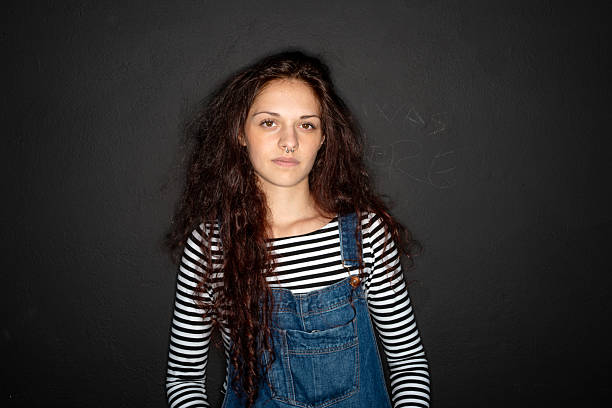 Young woman ring flash portrait