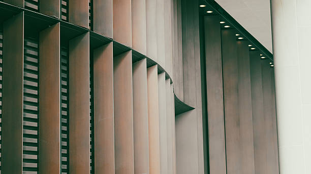 istock Repetitive metal slats and panels forming a modern architectural pattern 2219800237