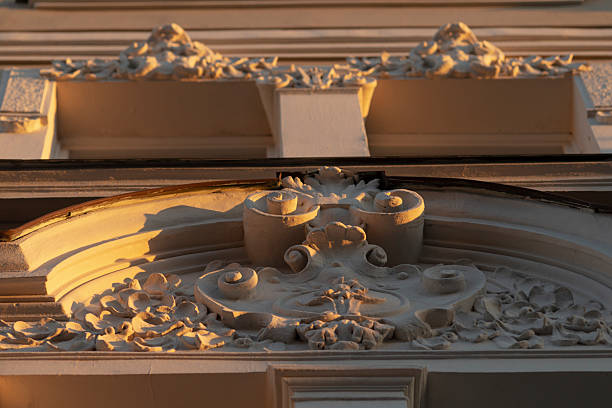 istock Ornate and Intricate Architectural Detail Illuminated by Sunset Light 2219804745