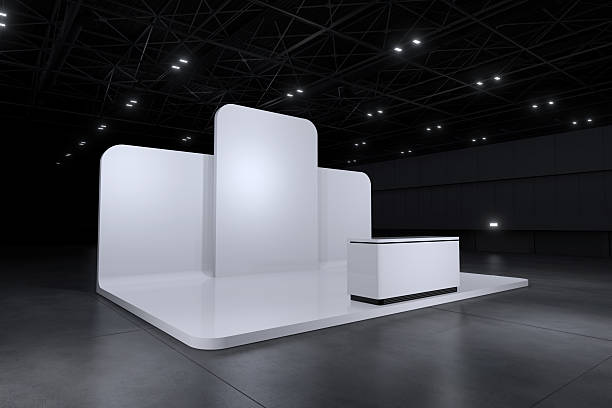 istock Exhibition stand for mockup and Corporate identity,Display design.Empty booth Design.Retail booth elements in Exhibition hall.booth Design trade show.Blank Booth system of Graphic Resources.3d Background for online Event,conference,live.3d render. 2219804915