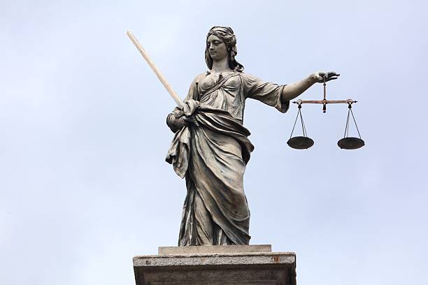 Statue of Lady Justice in Dublin Castle, landmark in Dublin, Ireland.