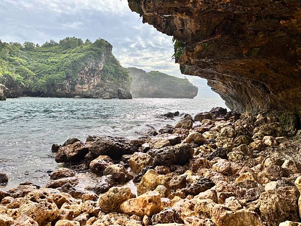 istock Rocky Shoreline and Cliffside View by the Sea 2219809395