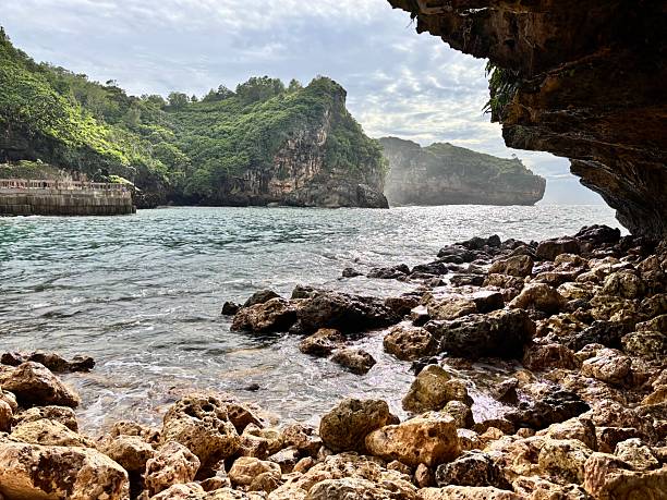 Rocky Shoreline and Cliffside View by the Sea