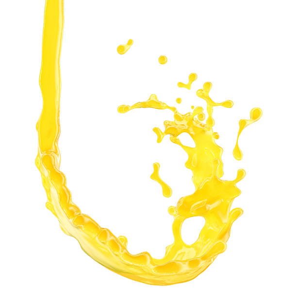 istock Fruit juice, yellow liquid splash, white background, high-speed capture. 2219809597