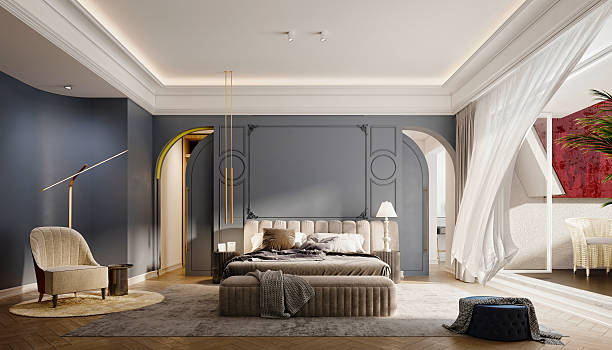 istock 3d render luxury hotel room bedroom 2219814415