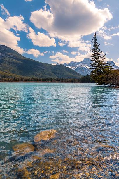 istock Sunny Sky Over Gap Lake And Mountains 2219824383
