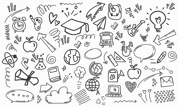 illustrations, cliparts, dessins animés et icônes de éducation - doodle