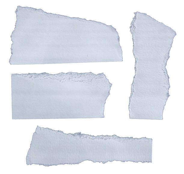 istock Ripped torn white paper edge on white background, paper tear stripes 2219831474