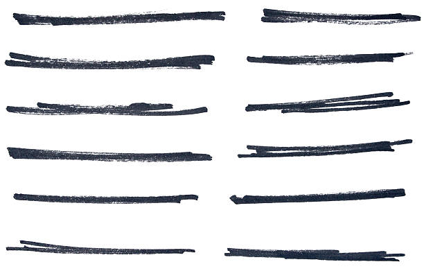 istock Set of black hand drawn marker pen stroke line white background 2219832097