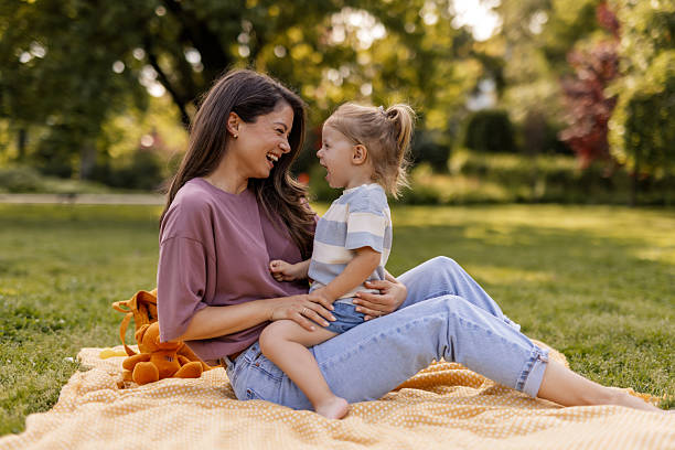 Mother and Child Having Fun Together in Nature