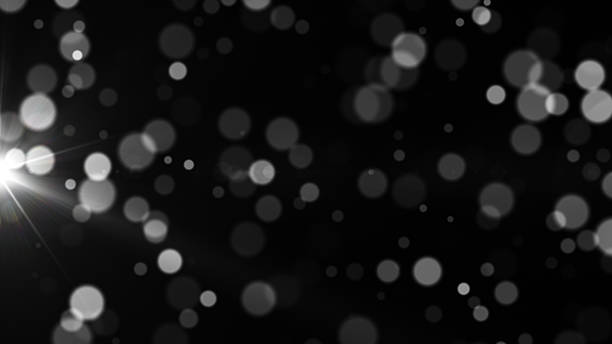 Glitter sparkle animated black background, 3D Animation, Ultra High Definition, 4k video. White shining dust light. Bokeh light lights effect background.