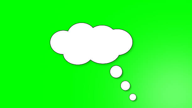 Simple cloud shaped speech balloon on chroma key background - 4K Stok video
