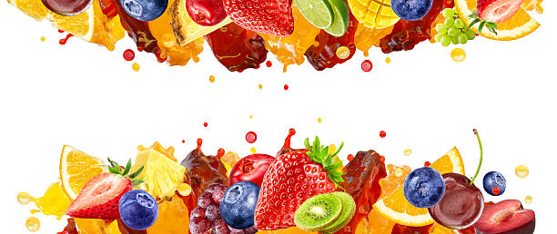 istock Assorted ripe fruits and berries isolated on white background. 2219840418