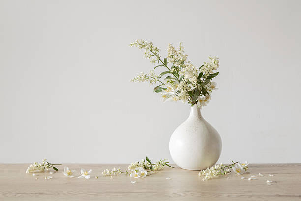 istock white lilac flowers in vase on wooden table 2219854564