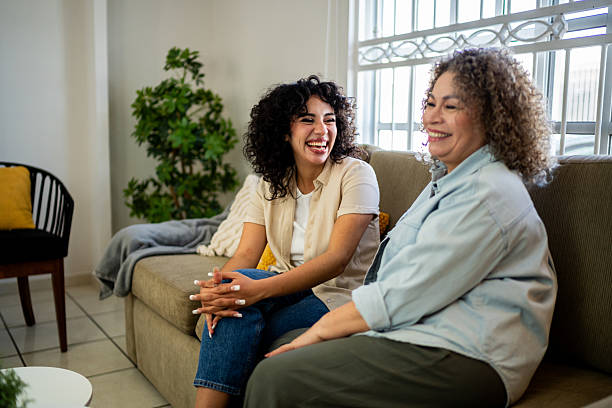 istock Senior mother and daughter talking at home 2219857745