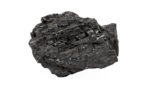 istock Close-up of coal ore, isolated on white background 2219858179