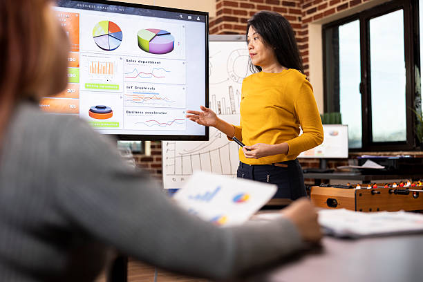 istock Asian woman explains business analytics 2219864910