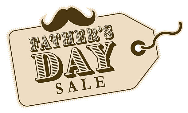 Vector illustration of a Father's Day sale web banner price tag shaped design template. Includes vector eps and high resolution jpg in download. All fonts outlined or expanded.